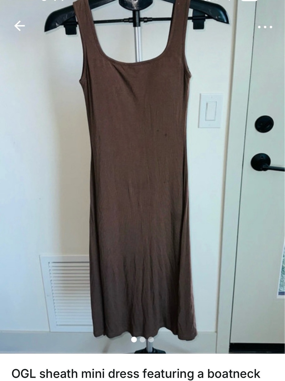 OGL Mocha Midi Sheath Dress built in bra